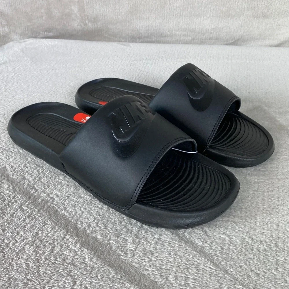 Nike Victori One Slide Shoes Mens Size 9 Black Comfort Sandals CN9675-003 NEW